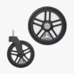 Stroller wheels with easily attached Wheel Reflectors that snap into place in seconds