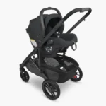 Mesa V2 infant car seat attached to Cruz V2 Stroller both in Jake fashion