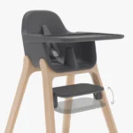 The Ciro High Chair (Jake) includes a patent-pending, dual position, 180-degree rotating footrest that positions baby's feet comfortably while growing