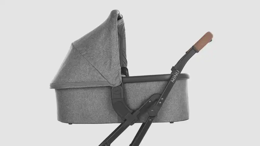 Bassinet attached to Minu Stroller using Adapters