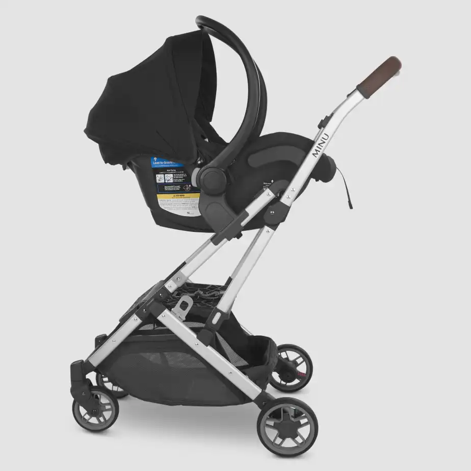 Infant car seat attached to Minu with use of Adapters