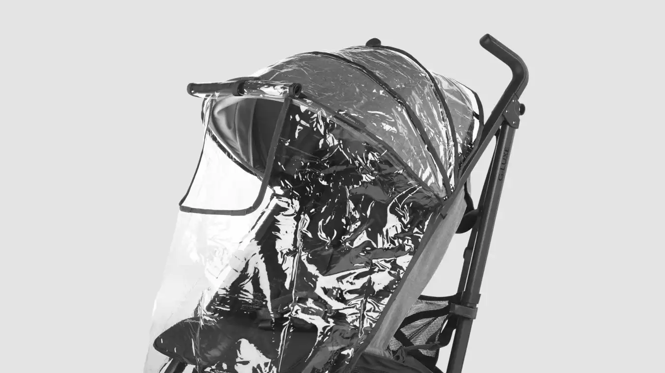 Rain Shield for G-Luxe and G-Lite on Greyson G-Luxe Stroller - window rolled up