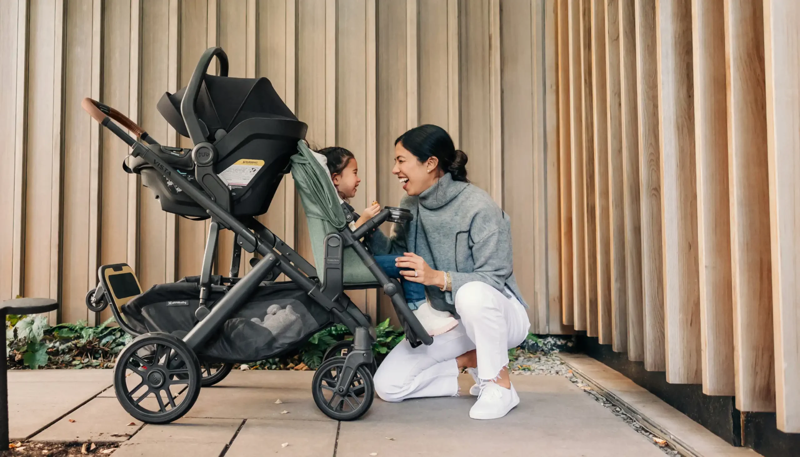 Mesa Infant Car Seat attached to Vista Stroller using Upper Adapters