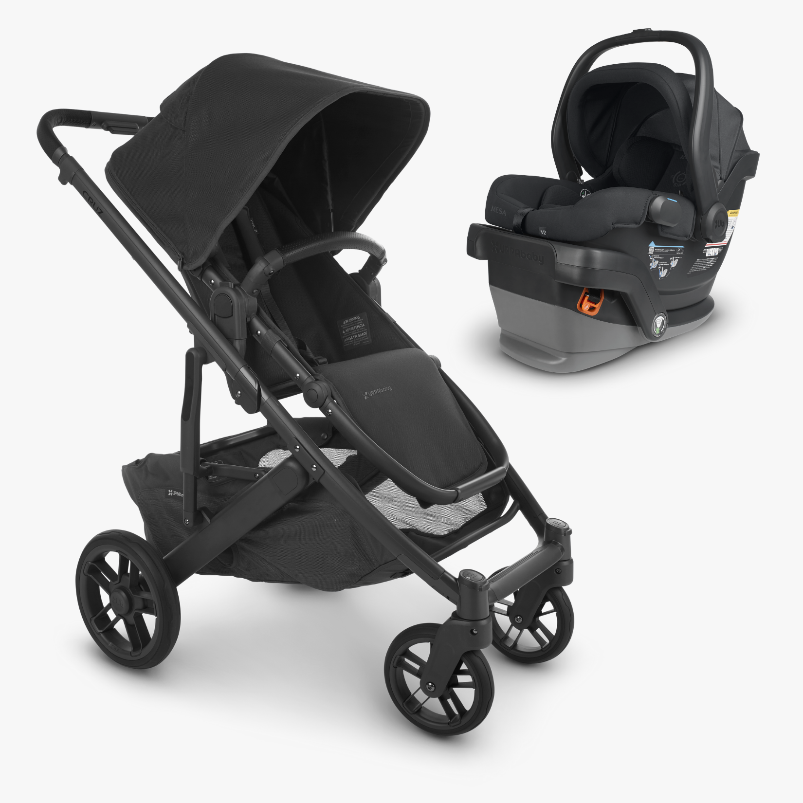 A Cruz V2 with the compatible Mesa V2 Infant Car Seat.