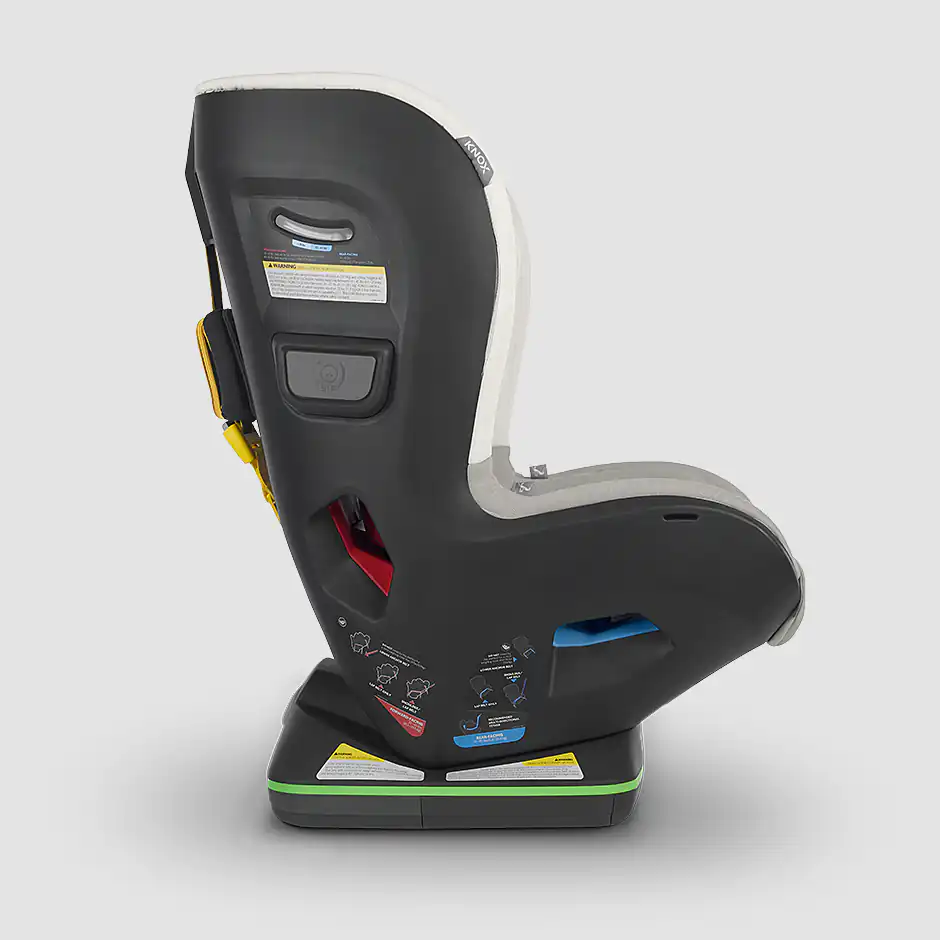 The Knox Convertible Car Seat (Bryce) features Side Impact Pods for additional impact absorption and a multi-directional tether to reduce seat rotation and stress on the child head/neck upon impact